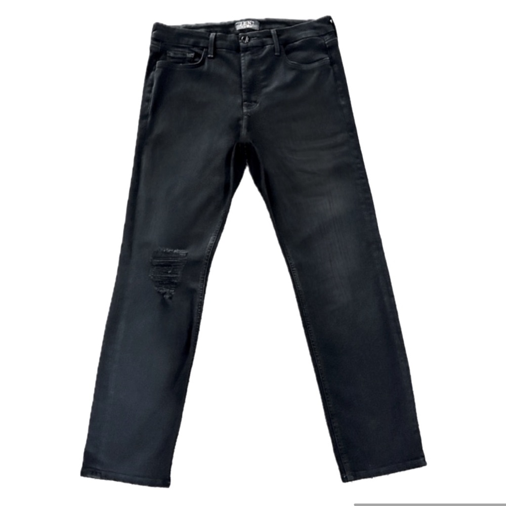 7 FOR‎ ALL MANKIND Jen7 Black Distressed Straight Jeans | Sz 12